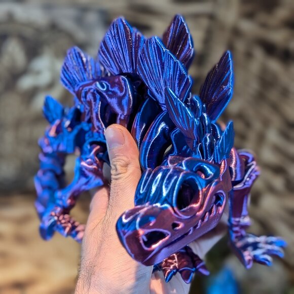 Skeleton Stegosaurus Flexible Articulated Fidget Toy Dinosaur Dino 3D Printed - Picture 3 of 9